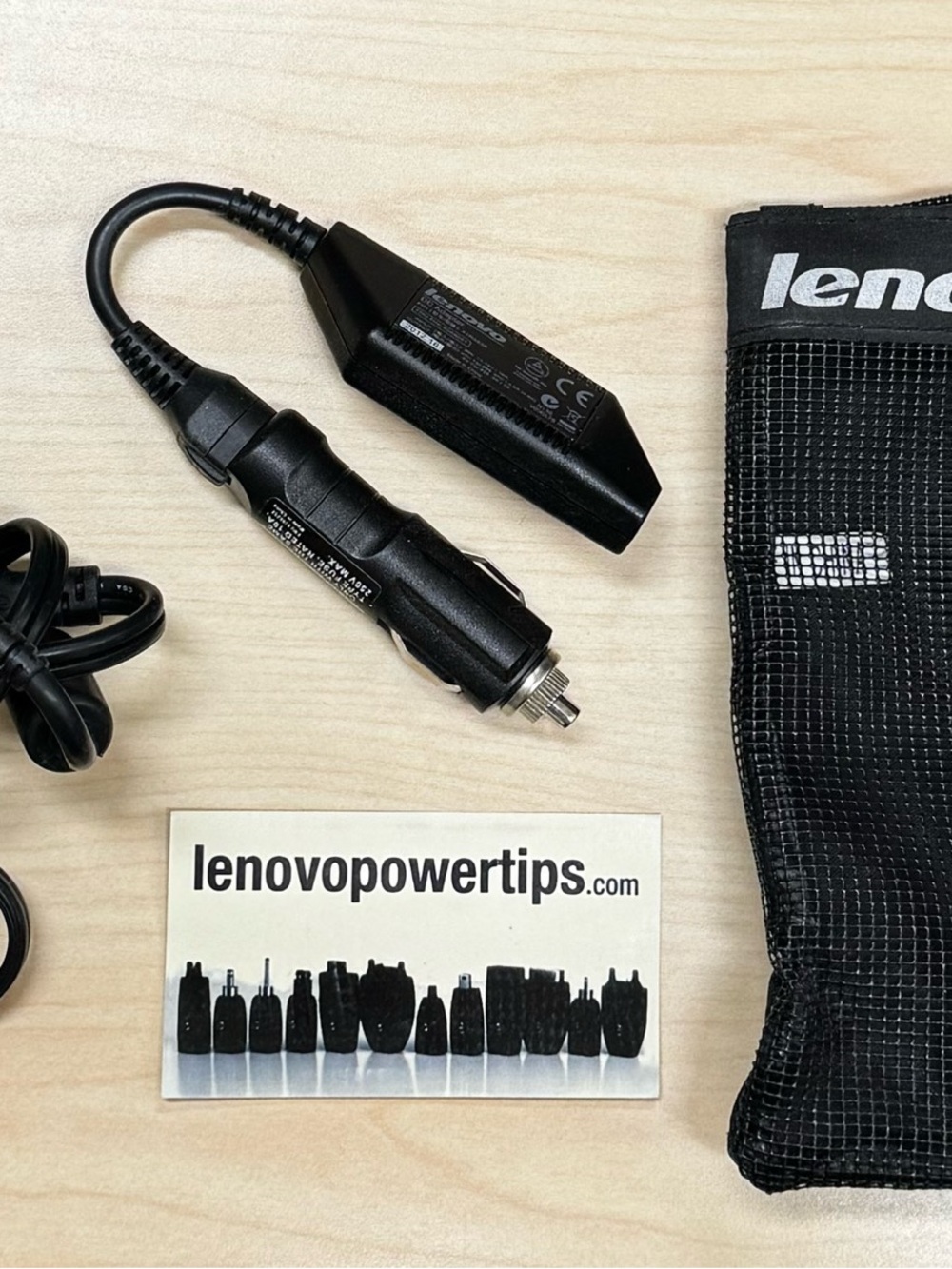 Lenovo Black Laptop Power Adapter and Cable Bundle